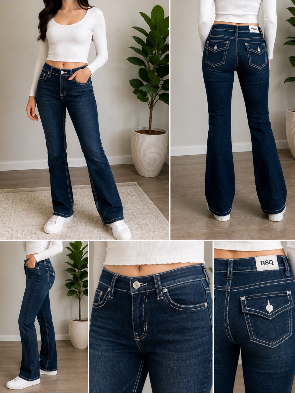 RSQ Jeans by Calvin Klein
Bootcut Dark Wash Blue Denim
Size 26 (Approx Size 2)
